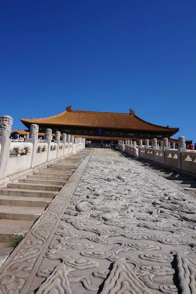 The epic staircase that leads up the the Hall of Supreme Harmony, Forbidden City, Beijing | Laugh Travel Eat