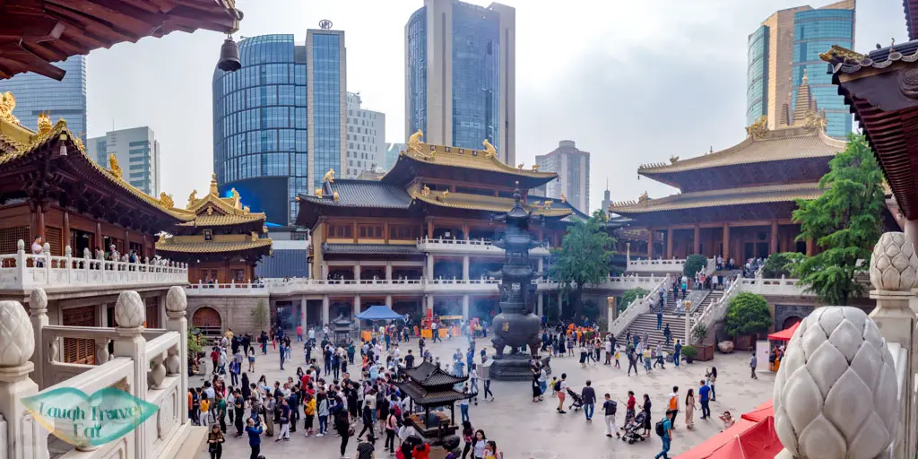 panorama of jing'an temple shanghai china
