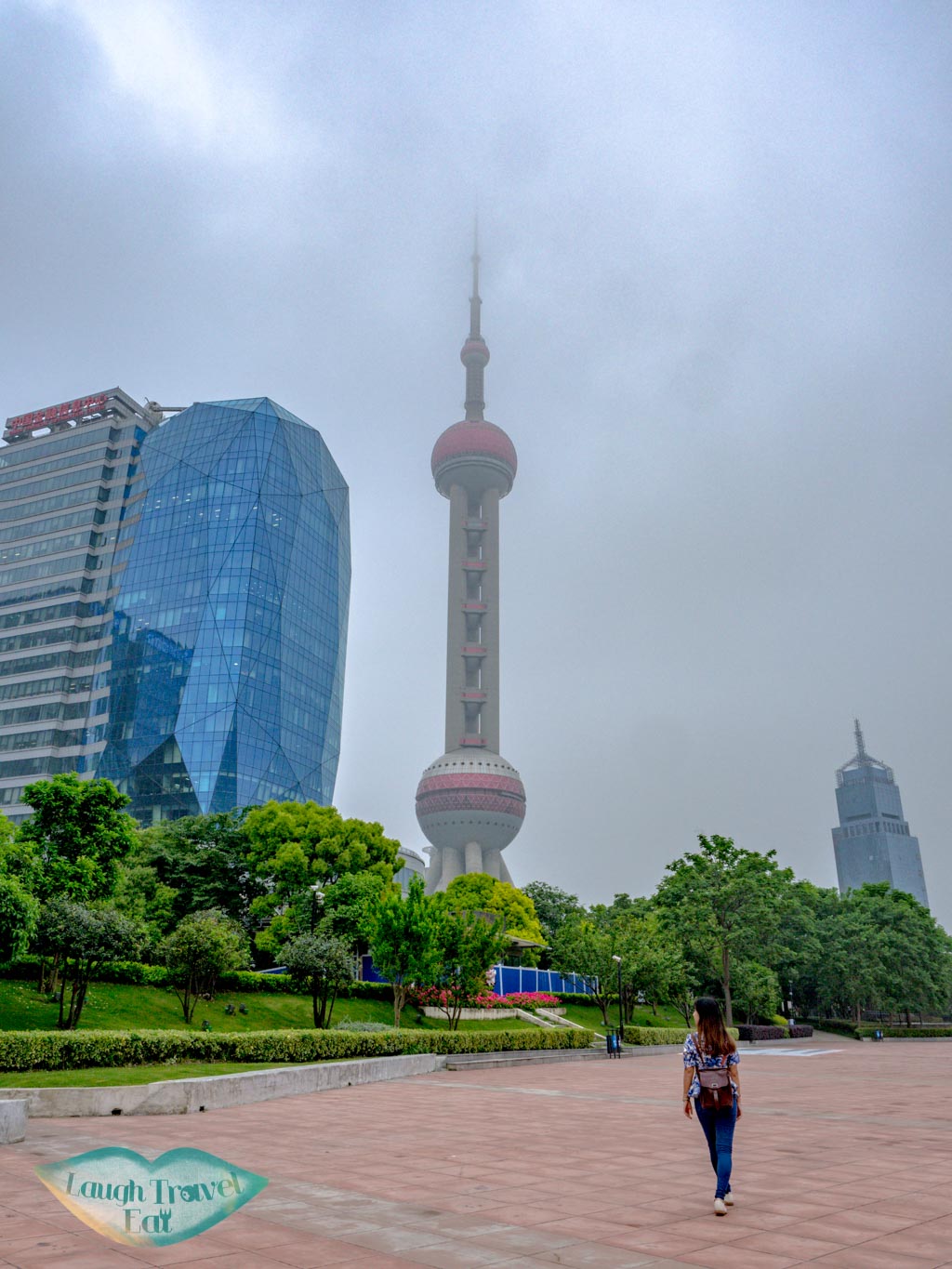 oriental pearl tower view Binjiang Avenue pudong shanghai china - laugh travel eat