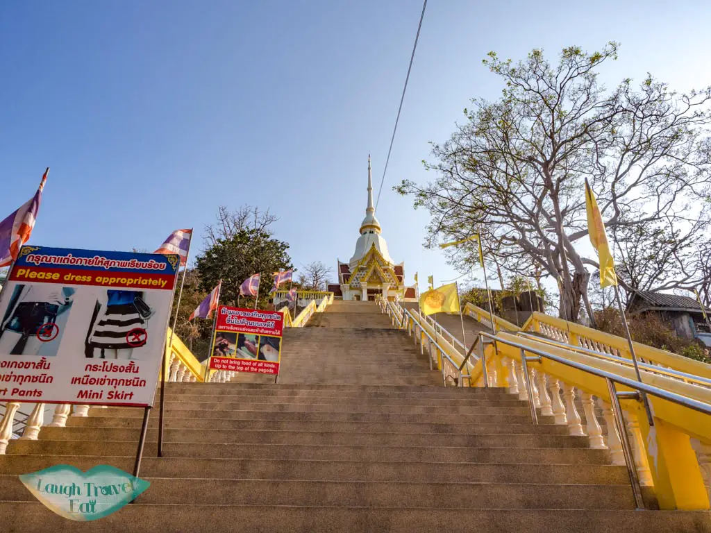 stairs up to Wat Khao Takiap hua hin thailand - laugh travel eat